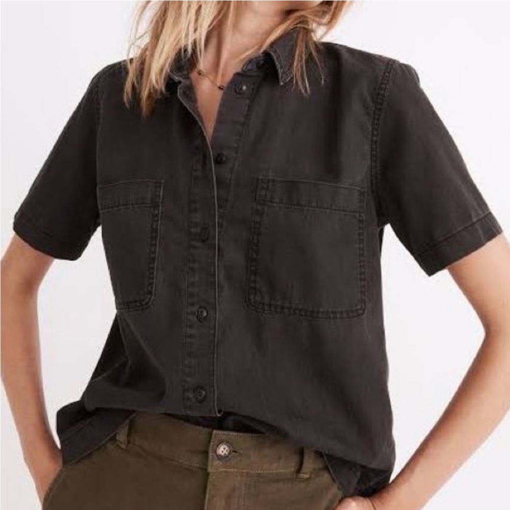 Madewell Black Denim Short-sleeve Shirt 🖤
